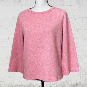 Lou & Grey Coral 3/4 Bell Sleeve French Terry Sweatshirt Top Size Medium